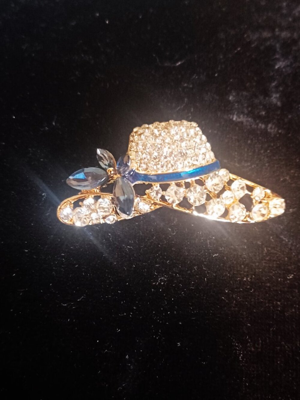Stunning Blue, White & Gold Brooch